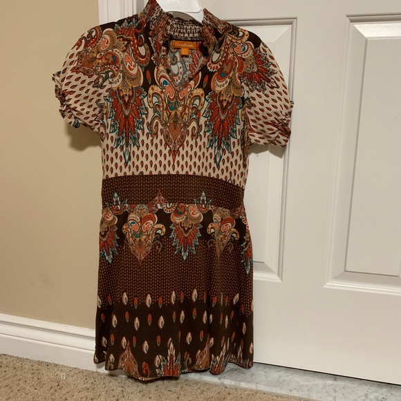 CrossRoads Dresses & Skirts - Juniors Printed Puff  Short Sleeve Mini Dress